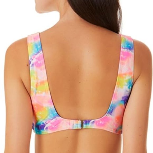California Waves Tie Dyed Knotted Bralette Bikini Top - Picture 9 of 9